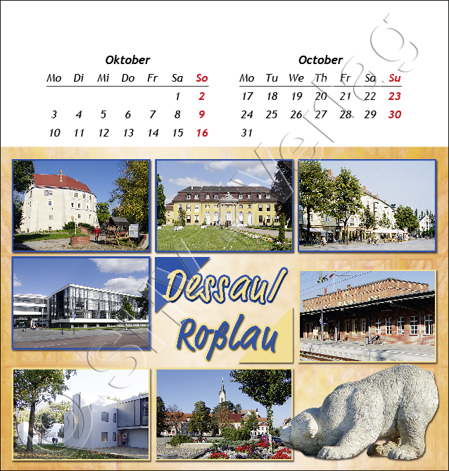 Postkartenkalender Sachsen-Anhalt 2016 Oktober