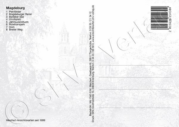 Ansichtskarte Magdeburg Sachsen Anhalt Rückseite
