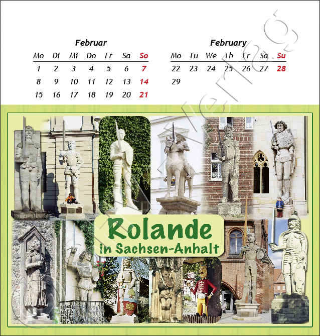 Postkartenkalender Sachsen-Anhalt 2016 Februar