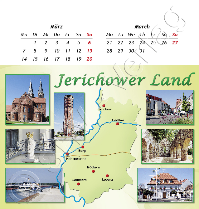 Postkartenkalender Sachsen-Anhalt 2016 März