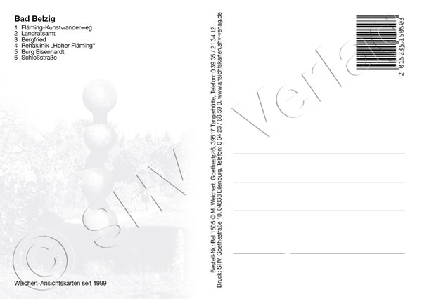 Ansichtskarte Bad Belzig Brandenburg Rückseite