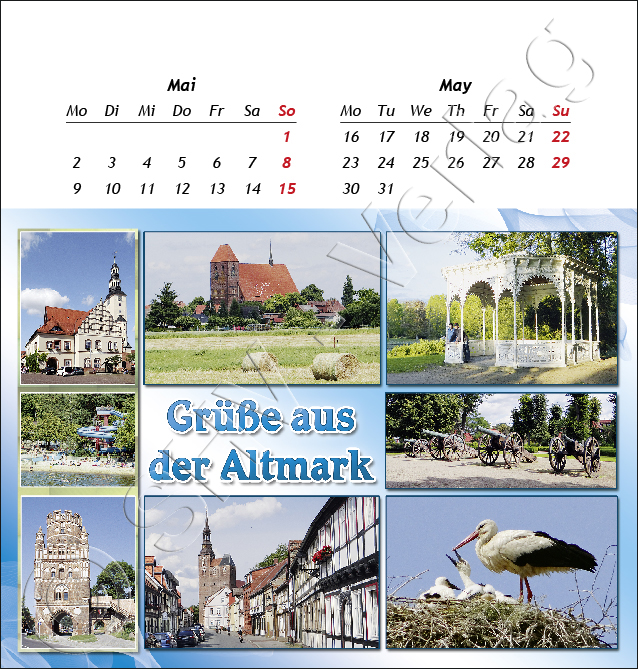 Postkartenkalender Sachsen-Anhalt 2016 Mai