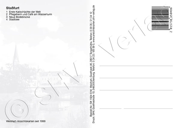 Ansichtskarte Staßfurt Sachsen Anhalt Rückseite