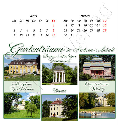 Postkartenkalender Sachsen-Anhalt 2015 März