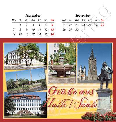 Postkartenkalender Sachsen-Anhalt 2015 September