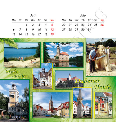 0755cdc80f31ef1 Postkartenkalender Sachsen-Anhalt 2015 Juli